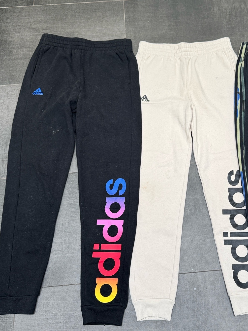 Adidas Kids Black Logo Joggers